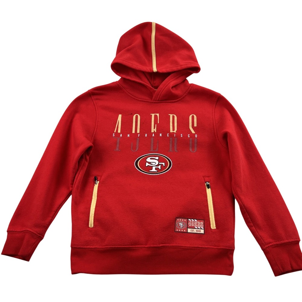 NFL San Francisco 49ers Hoodie Youth M Red Kids Football Pullover Sweatshirt